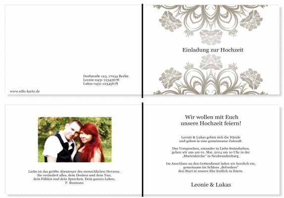  Einladungskarten Hochzeit, Hochzeitseinladungen, Hochzeitskarten, Einladungen f&uuml;r Hochzeit