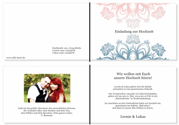  Einladungskarten Hochzeit, Hochzeitseinladungen, Hochzeitskarten, Einladungen f&uuml;r Hochzeit