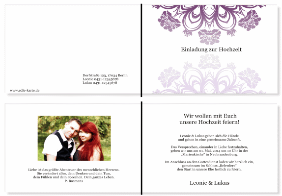  Einladungskarten Hochzeit, Hochzeitseinladungen, Hochzeitskarten, Einladungen f&uuml;r Hochzeit