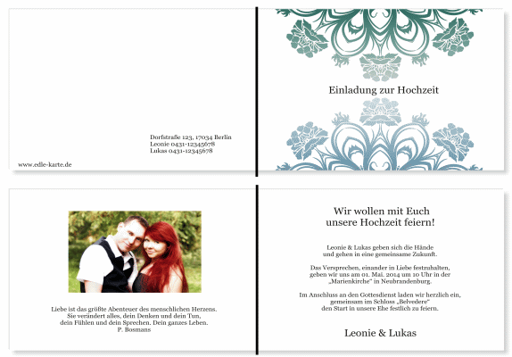  Einladungskarten Hochzeit, Hochzeitseinladungen, Hochzeitskarten, Einladungen f&uuml;r Hochzeit