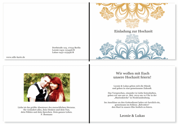  Einladungskarten Hochzeit, Hochzeitseinladungen, Hochzeitskarten, Einladungen f&uuml;r Hochzeit