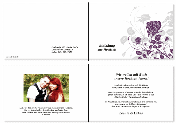  Einladungskarten Hochzeit, Hochzeitseinladungen, Hochzeitskarten, Einladungen f&uuml;r Hochzeit