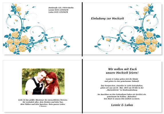  Einladungskarten Hochzeit, Hochzeitseinladungen, Hochzeitskarten, Einladungen f&uuml;r Hochzeit