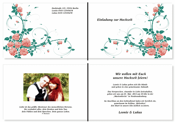  Einladungskarten Hochzeit, Hochzeitseinladungen, Hochzeitskarten, Einladungen f&uuml;r Hochzeit