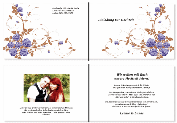  Einladungskarten Hochzeit, Hochzeitseinladungen, Hochzeitskarten, Einladungen f&uuml;r Hochzeit