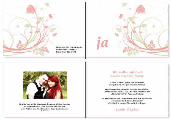  Einladungskarten Hochzeit, Hochzeitseinladungen, Hochzeitskarten, Einladungen f&uuml;r Hochzeit