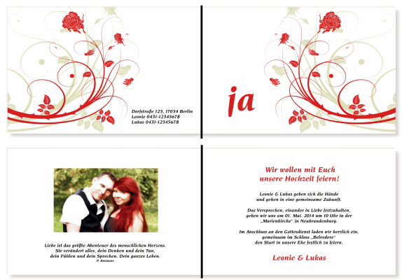  Einladungskarten Hochzeit, Hochzeitseinladungen, Hochzeitskarten, Einladungen f&uuml;r Hochzeit