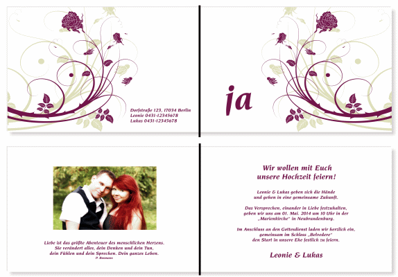  Einladungskarten Hochzeit, Hochzeitseinladungen, Hochzeitskarten, Einladungen f&uuml;r Hochzeit