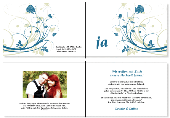  Einladungskarten Hochzeit, Hochzeitseinladungen, Hochzeitskarten, Einladungen f&uuml;r Hochzeit