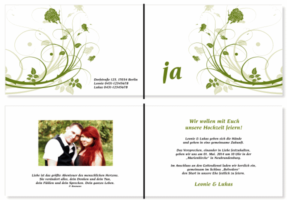 Einladungskarten Hochzeit, Hochzeitseinladungen, Hochzeitskarten, Einladungen f&uuml;r Hochzeit