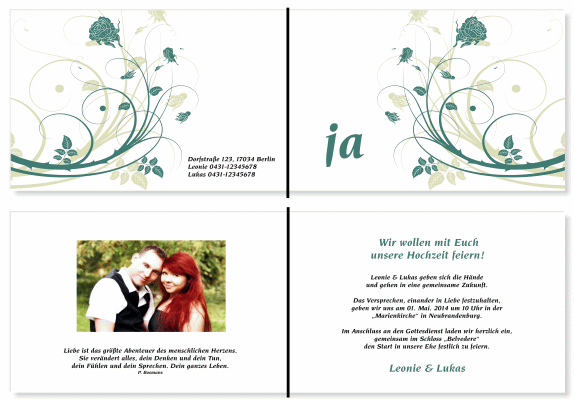  Einladungskarten Hochzeit, Hochzeitseinladungen, Hochzeitskarten, Einladungen f&uuml;r Hochzeit
