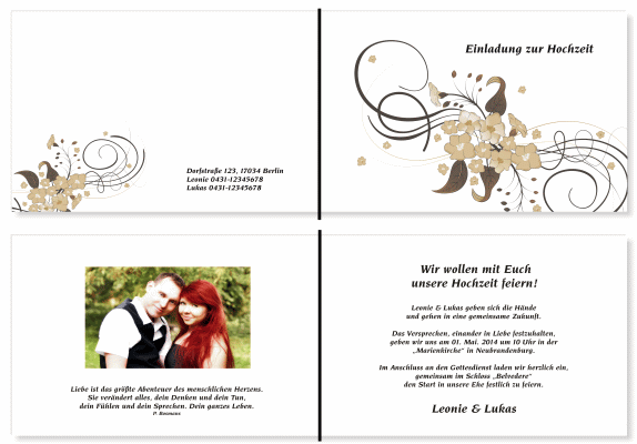  Einladungskarten Hochzeit, Hochzeitseinladungen, Hochzeitskarten, Einladungen f&uuml;r Hochzeit