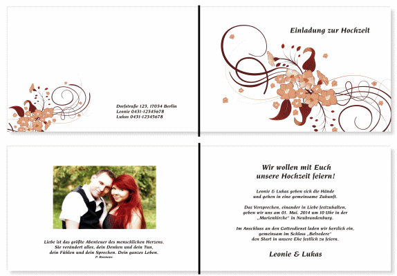  Einladungskarten Hochzeit, Hochzeitseinladungen, Hochzeitskarten, Einladungen f&uuml;r Hochzeit