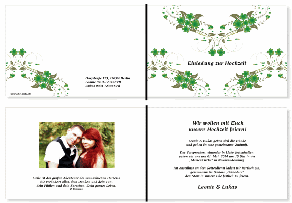  Einladungskarten Hochzeit, Hochzeitseinladungen, Hochzeitskarten, Einladungen f&uuml;r Hochzeit
