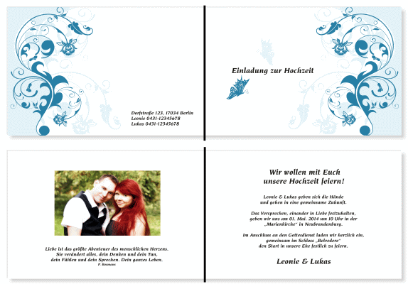  Einladungskarten Hochzeit, Hochzeitseinladungen, Hochzeitskarten, Einladungen f&uuml;r Hochzeit