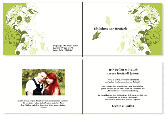  Einladungskarten Hochzeit, Hochzeitseinladungen, Hochzeitskarten, Einladungen f&uuml;r Hochzeit