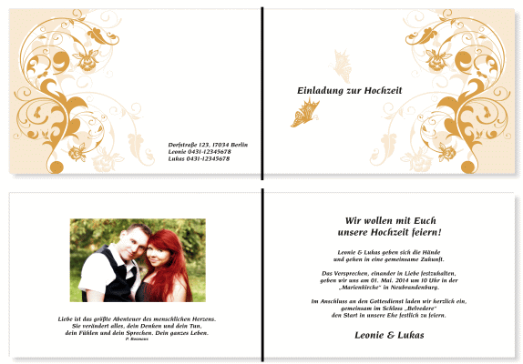  Einladungskarten Hochzeit, Hochzeitseinladungen, Hochzeitskarten, Einladungen f&uuml;r Hochzeit