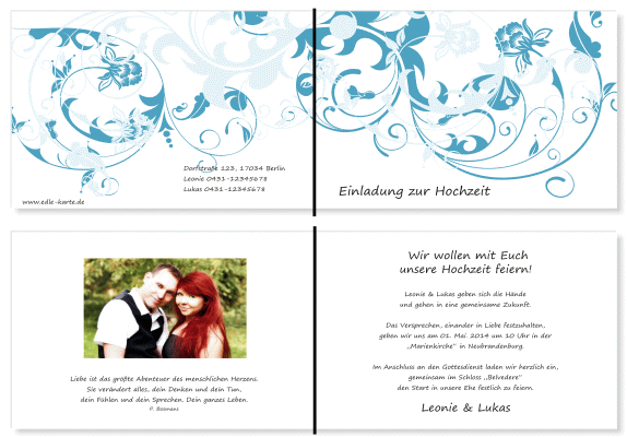  Einladungskarten Hochzeit, Hochzeitseinladungen, Hochzeitskarten, Einladungen f&uuml;r Hochzeit