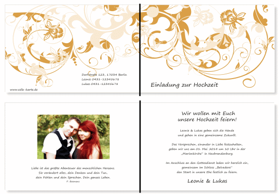  Einladungskarten Hochzeit, Hochzeitseinladungen, Hochzeitskarten, Einladungen f&uuml;r Hochzeit