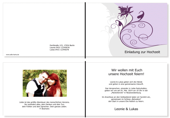  Einladungskarten Hochzeit, Hochzeitseinladungen, Hochzeitskarten, Einladungen f&uuml;r Hochzeit