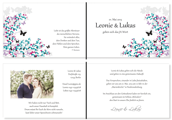  Einladungskarten Hochzeit, Hochzeitseinladungen, Hochzeitskarten, Einladungen f&uuml;r Hochzeit