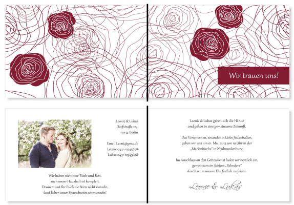  Einladungskarten Hochzeit, Hochzeitseinladungen, Hochzeitskarten, Einladungen f&uuml;r Hochzeit