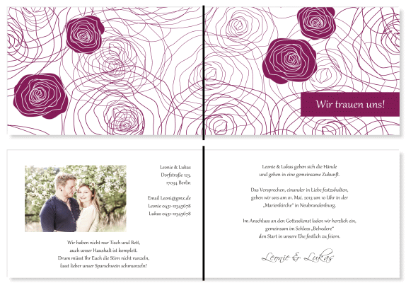  Einladungskarten Hochzeit, Hochzeitseinladungen, Hochzeitskarten, Einladungen f&uuml;r Hochzeit