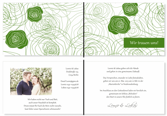  Einladungskarten Hochzeit, Hochzeitseinladungen, Hochzeitskarten, Einladungen f&uuml;r Hochzeit