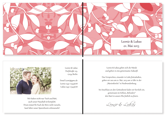  Einladungskarten Hochzeit, Hochzeitseinladungen, Hochzeitskarten, Einladungen f&uuml;r Hochzeit