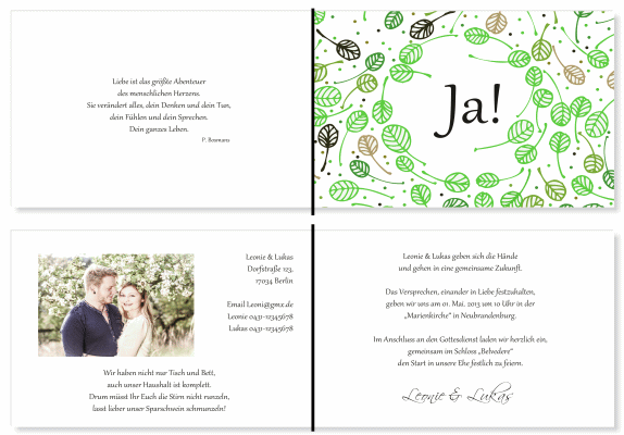  Einladungskarten Hochzeit, Hochzeitseinladungen, Hochzeitskarten, Einladungen f&uuml;r Hochzeit