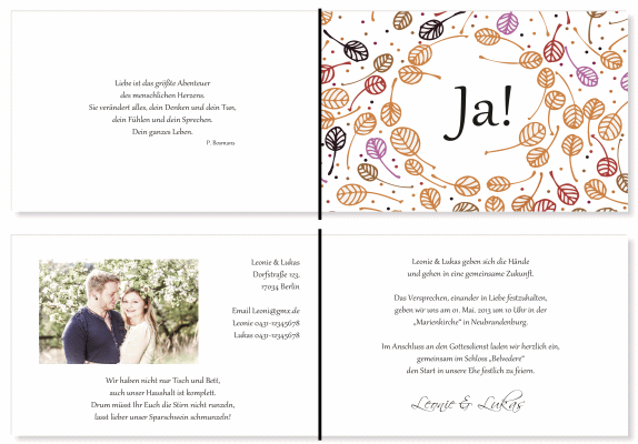  Einladungskarten Hochzeit, Hochzeitseinladungen, Hochzeitskarten, Einladungen f&uuml;r Hochzeit