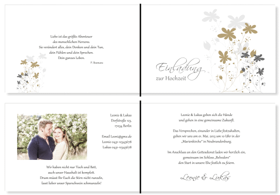  Einladungskarten Hochzeit, Hochzeitseinladungen, Hochzeitskarten, Einladungen f&uuml;r Hochzeit