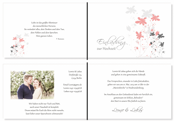  Einladungskarten Hochzeit, Hochzeitseinladungen, Hochzeitskarten, Einladungen f&uuml;r Hochzeit