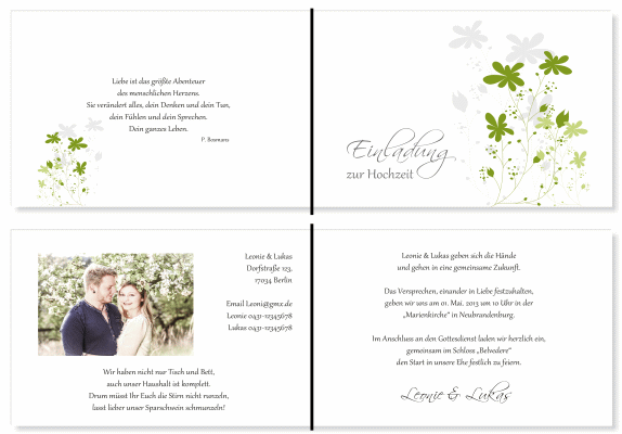  Einladungskarten Hochzeit, Hochzeitseinladungen, Hochzeitskarten, Einladungen f&uuml;r Hochzeit
