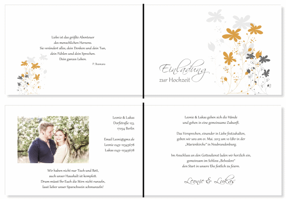  Einladungskarten Hochzeit, Hochzeitseinladungen, Hochzeitskarten, Einladungen f&uuml;r Hochzeit