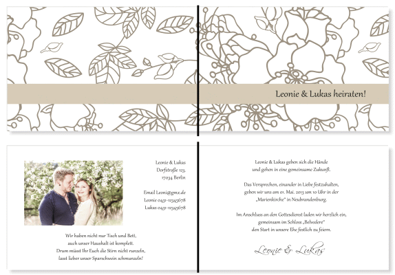  Einladungskarten Hochzeit, Hochzeitseinladungen, Hochzeitskarten, Einladungen f&uuml;r Hochzeit