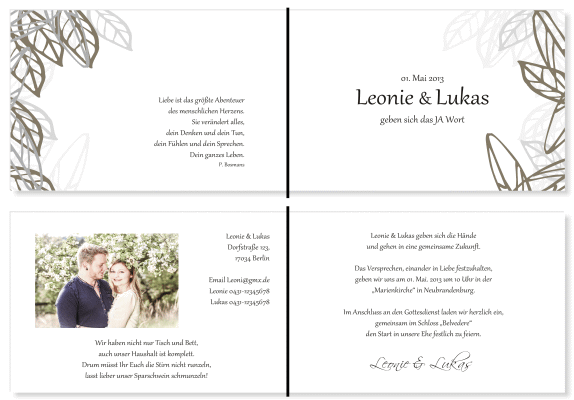  Einladungskarten Hochzeit, Hochzeitseinladungen, Hochzeitskarten, Einladungen f&uuml;r Hochzeit