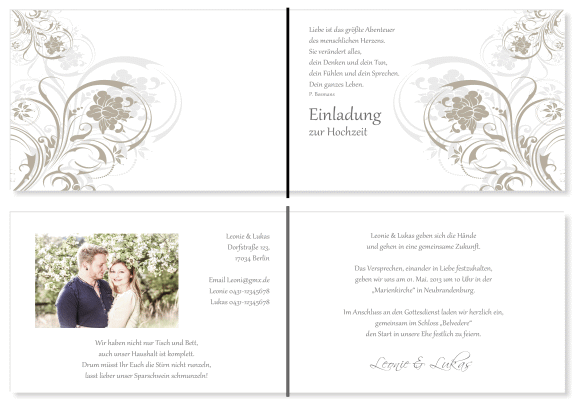  Einladungskarten Hochzeit, Hochzeitseinladungen, Hochzeitskarten, Einladungen f&uuml;r Hochzeit