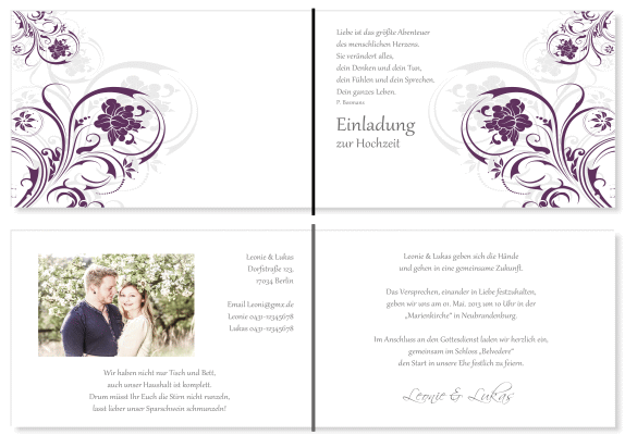  Einladungskarten Hochzeit, Hochzeitseinladungen, Hochzeitskarten, Einladungen f&uuml;r Hochzeit