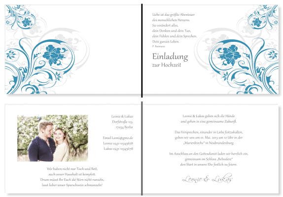  Einladungskarten Hochzeit, Hochzeitseinladungen, Hochzeitskarten, Einladungen f&uuml;r Hochzeit