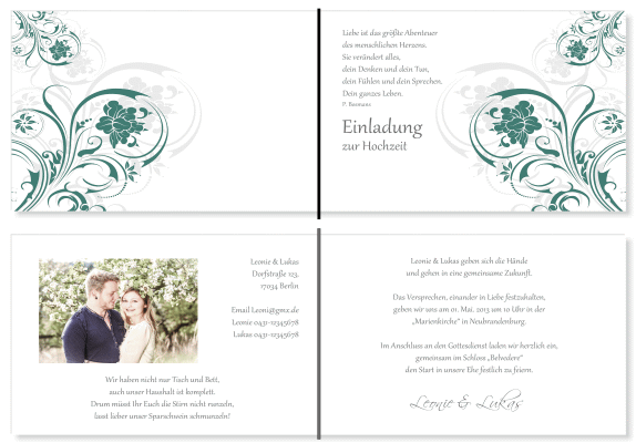  Einladungskarten Hochzeit, Hochzeitseinladungen, Hochzeitskarten, Einladungen f&uuml;r Hochzeit