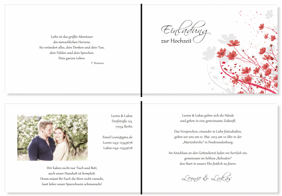  Einladungskarten Hochzeit, Hochzeitseinladungen, Hochzeitskarten, Einladungen f&uuml;r Hochzeit