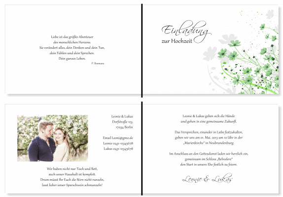  Einladungskarten Hochzeit, Hochzeitseinladungen, Hochzeitskarten, Einladungen f&uuml;r Hochzeit