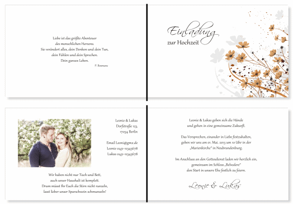  Einladungskarten Hochzeit, Hochzeitseinladungen, Hochzeitskarten, Einladungen f&uuml;r Hochzeit