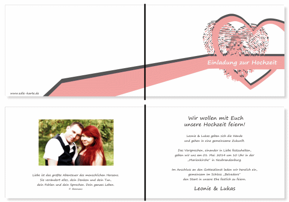  Einladungskarten Hochzeit, Hochzeitseinladungen, Hochzeitskarten, Einladungen f&uuml;r Hochzeit