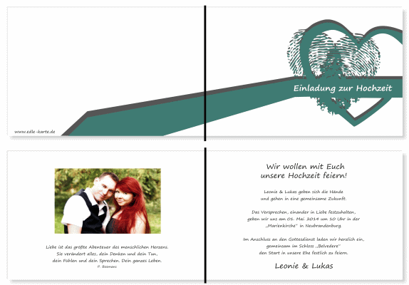  Einladungskarten Hochzeit, Hochzeitseinladungen, Hochzeitskarten, Einladungen f&uuml;r Hochzeit