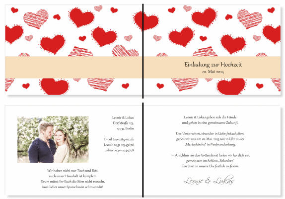  Einladungskarten Hochzeit, Hochzeitseinladungen, Hochzeitskarten, Einladungen f&uuml;r Hochzeit