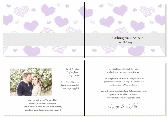  Einladungskarten Hochzeit, Hochzeitseinladungen, Hochzeitskarten, Einladungen f&uuml;r Hochzeit