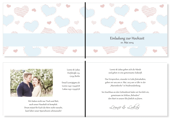  Einladungskarten Hochzeit, Hochzeitseinladungen, Hochzeitskarten, Einladungen f&uuml;r Hochzeit