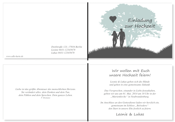  Einladungskarten Hochzeit, Hochzeitseinladungen, Hochzeitskarten, Einladungen f&uuml;r Hochzeit